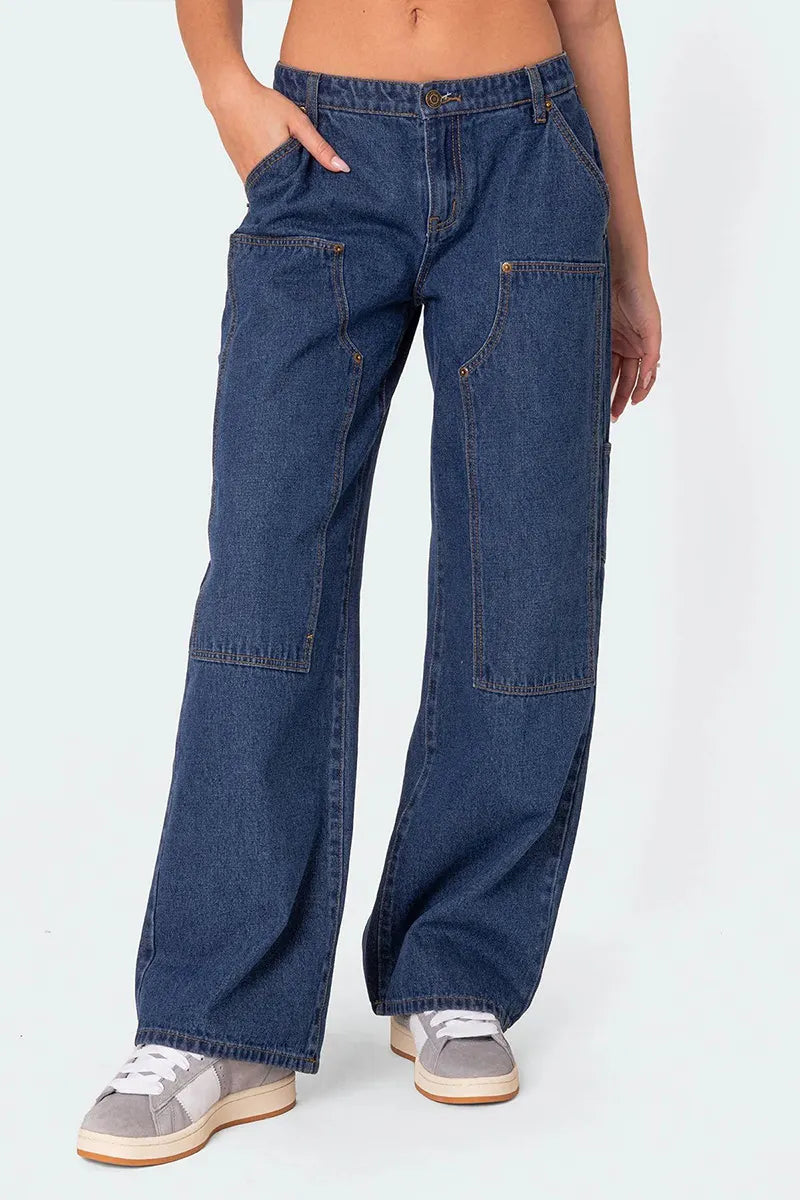 Women's Stretchy Comfort Flex Waist Cargo Jeans