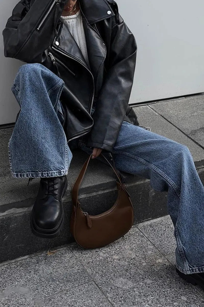 Women's Unique Misaligned Waist Jeans