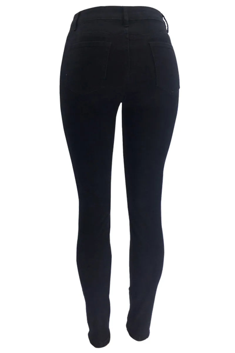 Women’s High-Waist Button-Up Skinny Jeans