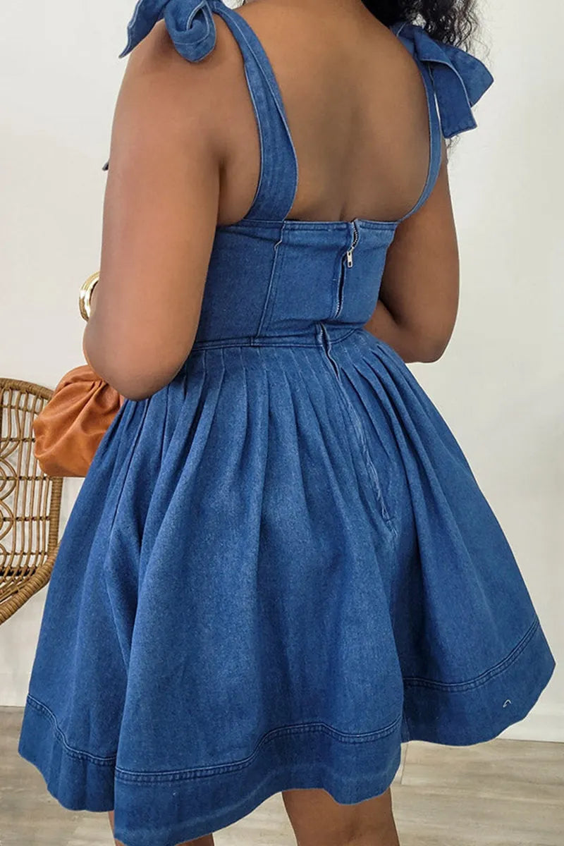 Women's Casual Cropped Denim Sundress