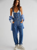 Casual Washed Loose Denim Overalls