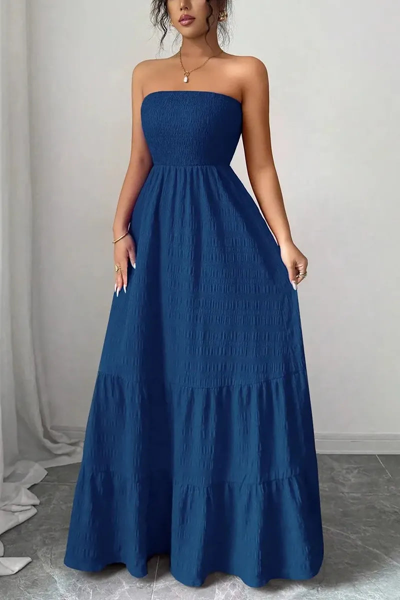 Women's Casual Vacation Stretch Strapless Dress