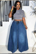 Women's Modern Elastic Waist Flowy Jeans