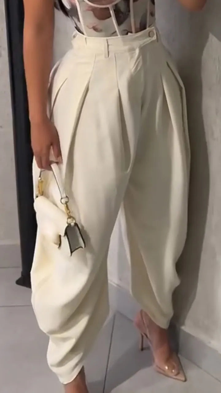 Women High Waist Wide Leg Casual Pants