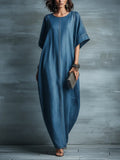 Women's Casual Simple Style Loose Denim Dress