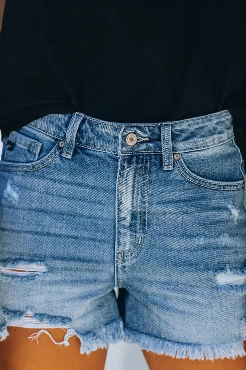 Women's Casual Vintage Ripped Denim Shorts