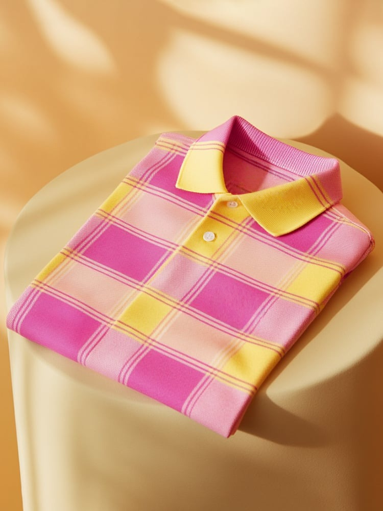 Men's Classic Business Logo Button Short Sleeve Polo Shirt
