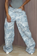 Women's Casual Floral Embroidered Wide Leg Pants