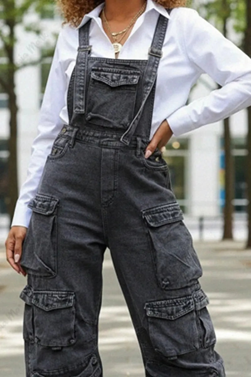 Ladies' Hot Selling Elegant Casual Workwear Denim  Jumpsuit