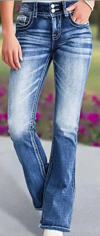 Women Wash Pocket Printed Casual Jeans