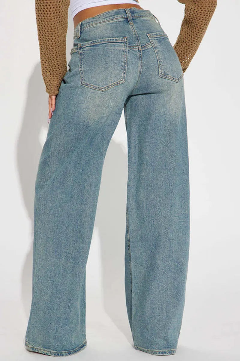 Women's High-Waist Flexible Straight-Leg Jeans