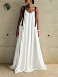 Women Elegant Casual Dress with Suspenders
