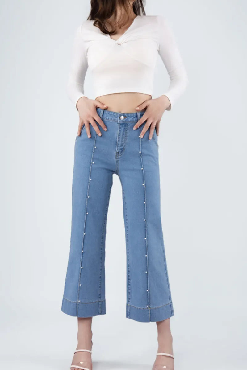 Women's Classic High Waist Straight Cut Ankle Jeans