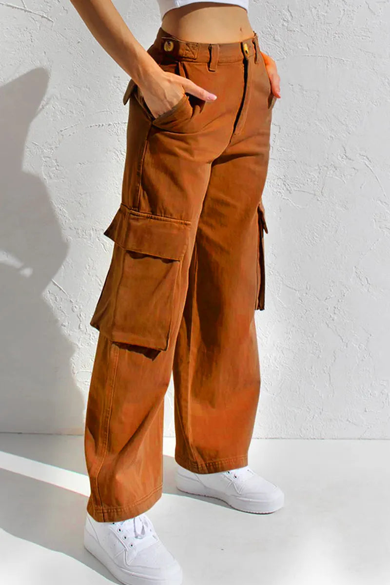 Ladies' Stylish Utility Cargo Jeans With Pockets