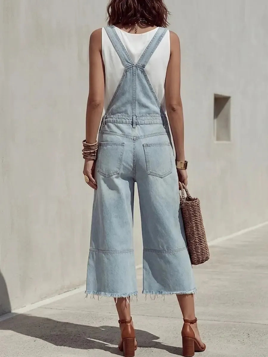 Women's Casual Large Pocket Denim Overalls