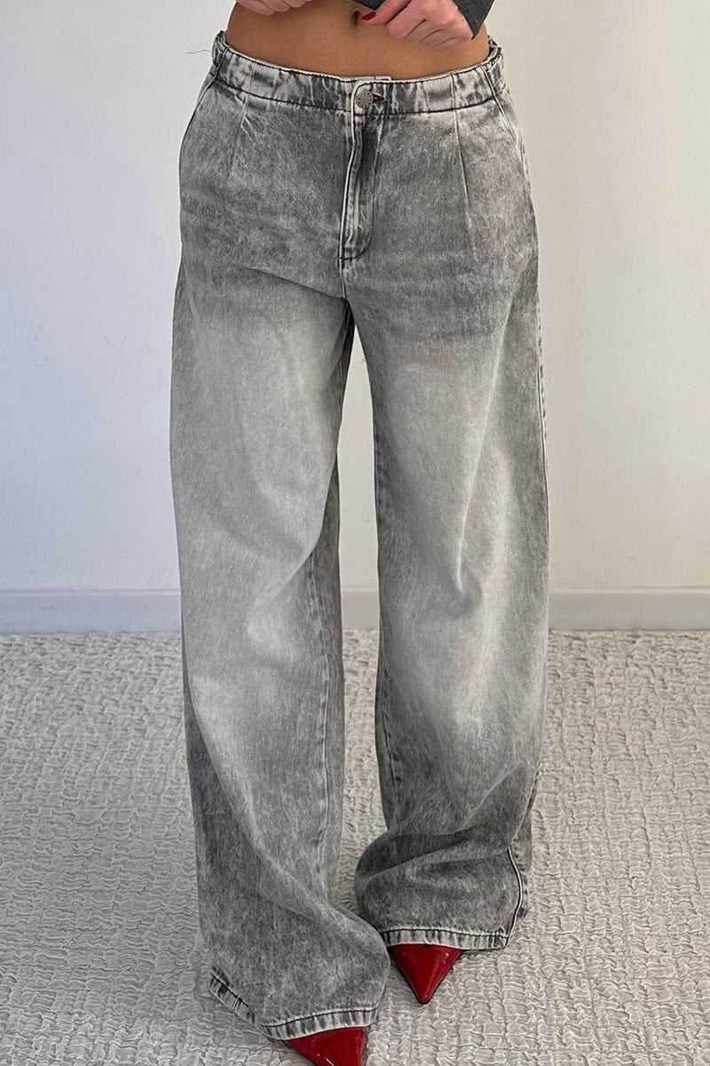 Ladies Low Rise Baggy Jeans With Dropped Waist
