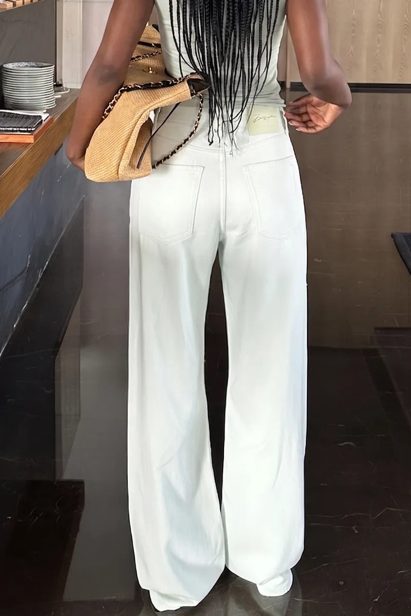 Women's Casual Loose Fit Wide Leg Jeans