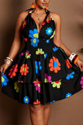 Ladies' Sweet Flower Printed Elegant Fashion Dress