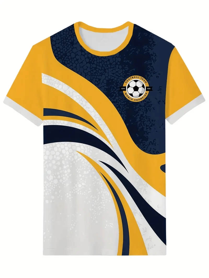 Men's Business Stripe Logo Print Short Sleeve T-Shirt