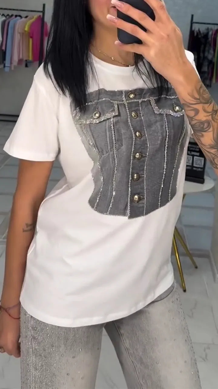 Women Round Neck Casual Top