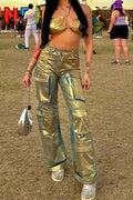 Women's Y2k Multi Pocket Straight Leg Ombré Trousers