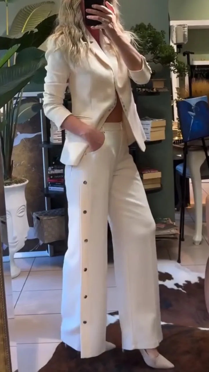 Women Collar Jacket+ Pants Temperament Commuting Suit