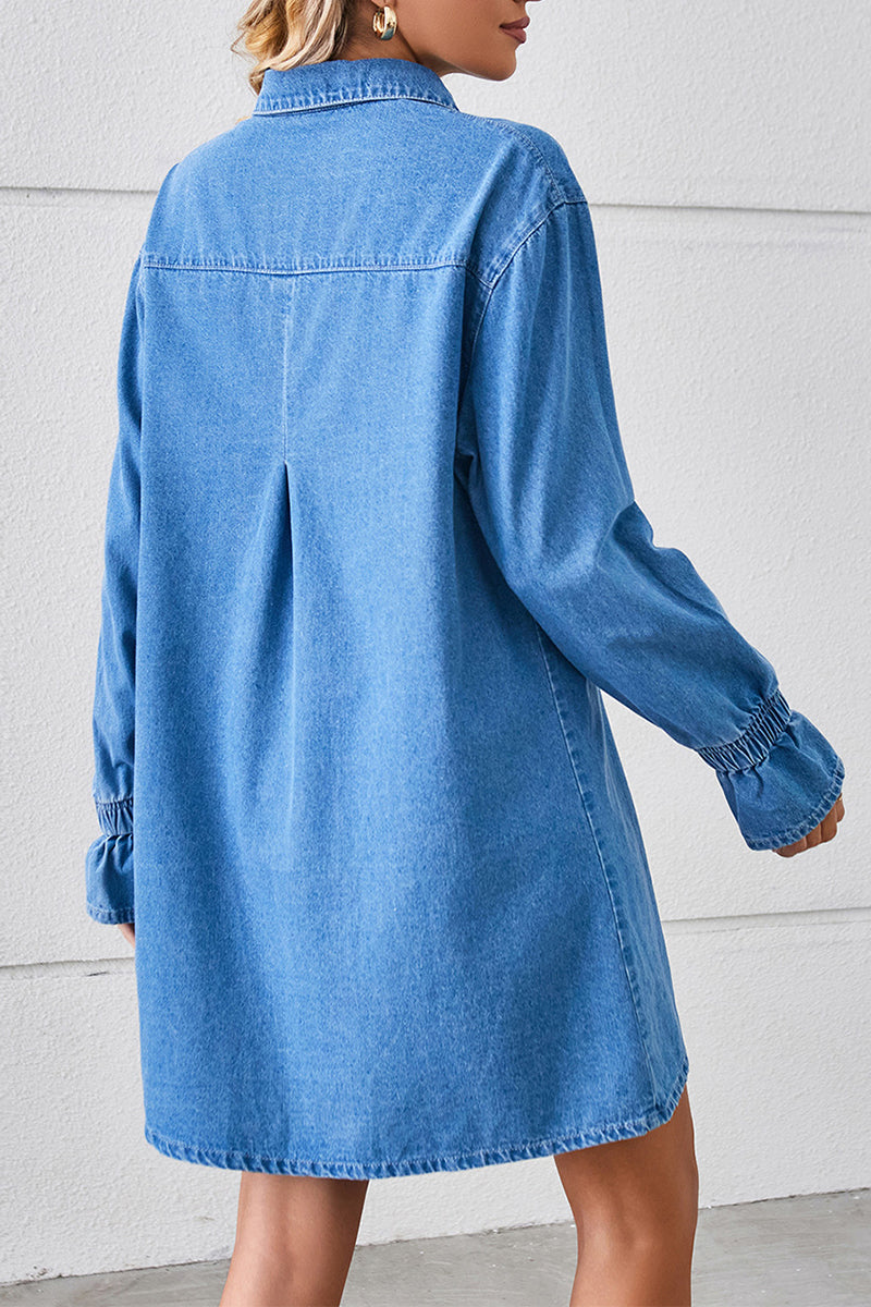 Women's Casual Loose Washed Denim Dress