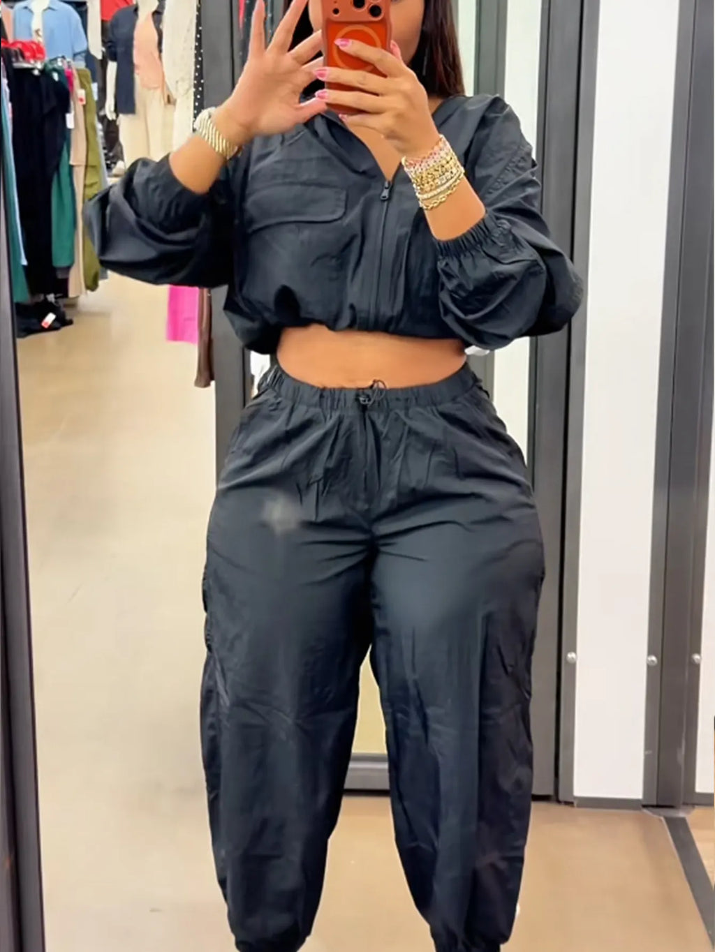 Hot Selling Women's Casual Drawstring Tops And Pants