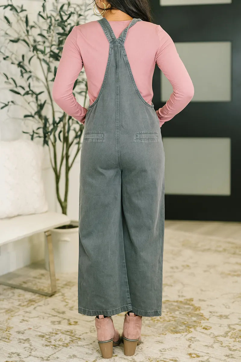 Women's Casual Drawstring Loose Denim Overalls