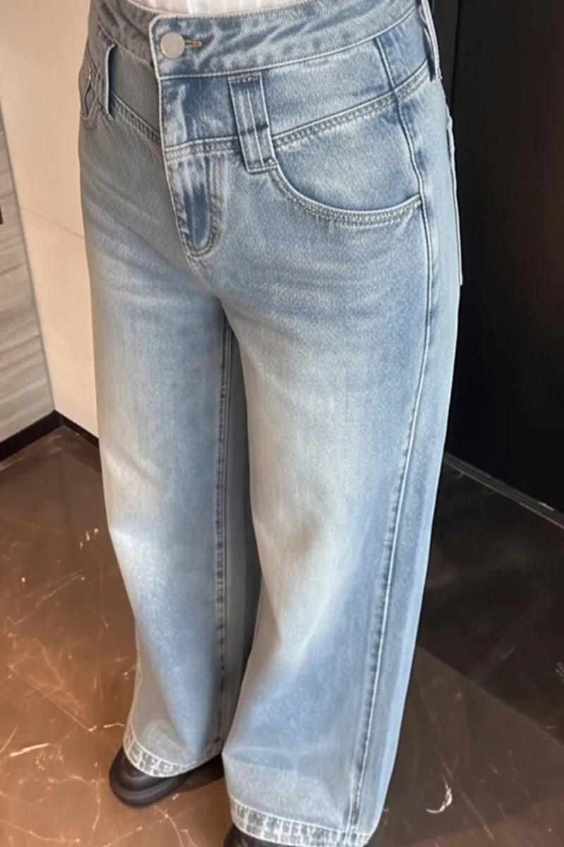 Women's Casual Loose Fit Wide Leg Jeans