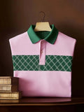 Men's Classic Business Logo Button Short Sleeve Polo Shirt