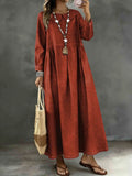 Long Sleeved Lotus leaf collar  Loose Denim Dress