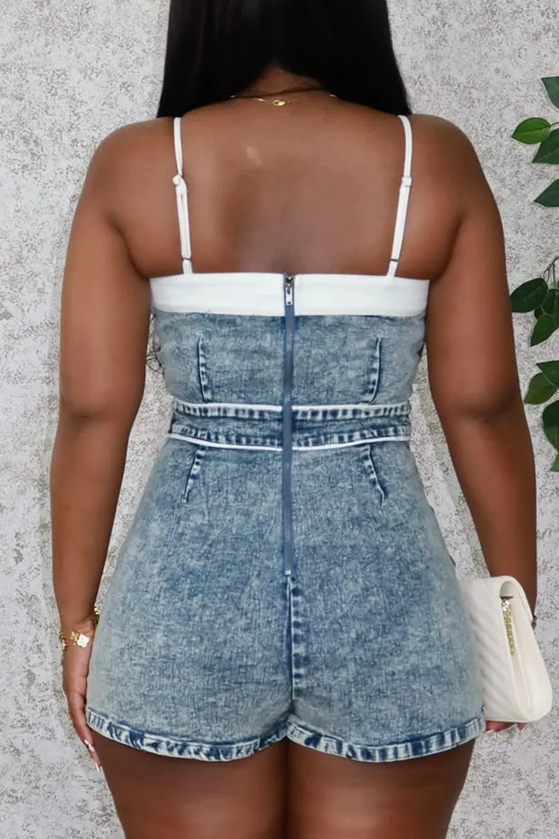 Ladies' Daily Street Fashion Denim Jumpsuit