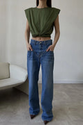 Women's Trendy Dropped-Waist Patchwork Jeans