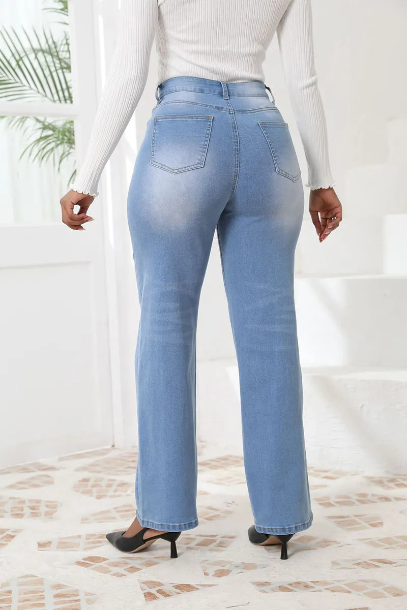 Trendy Slim Fit Straight Leg Casual Jeans