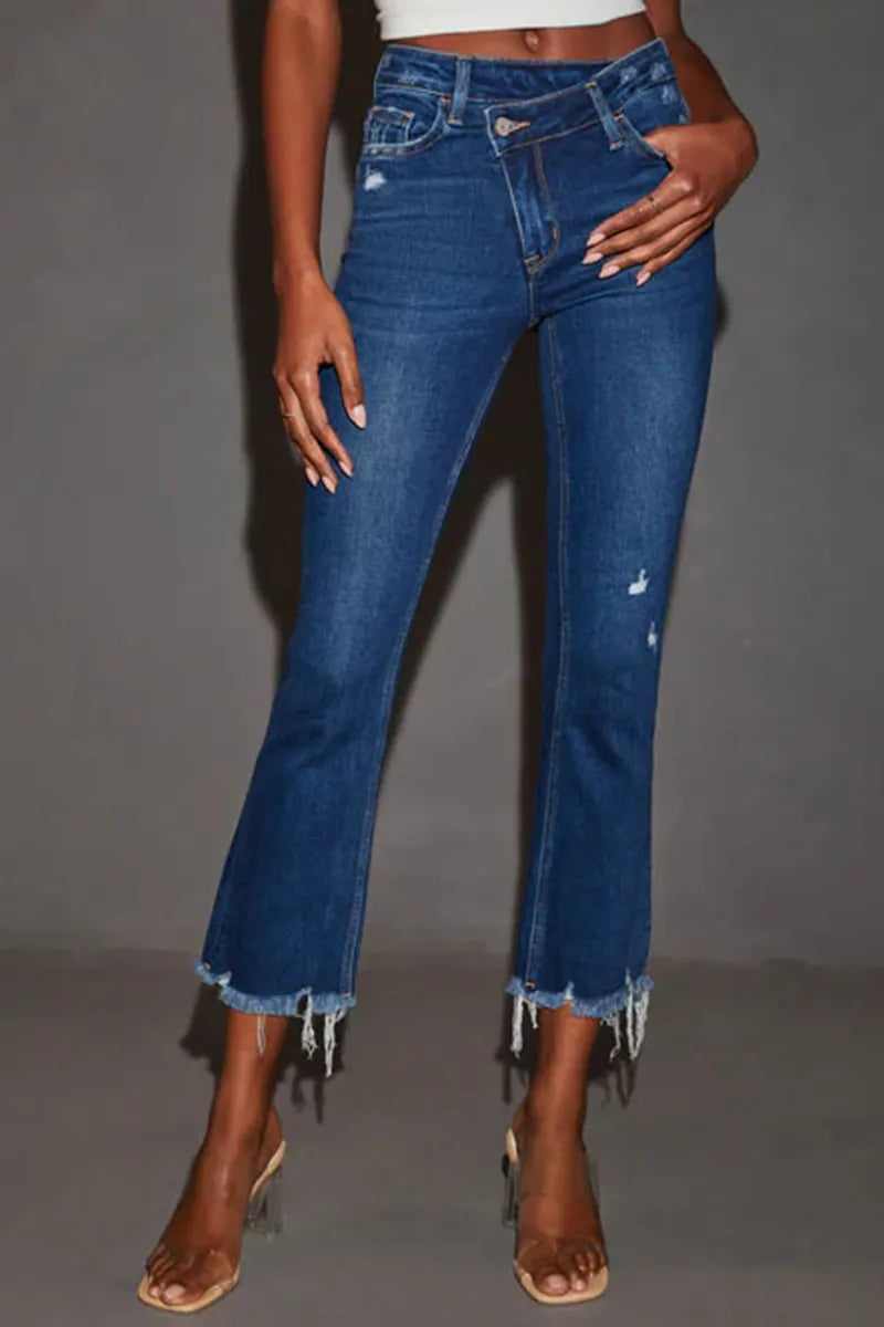 Women's Casual High-Waist Tailored Slim Jeans