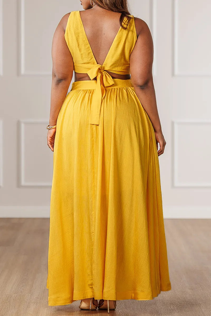 Women's Party Maxi Dress With Crossover Design