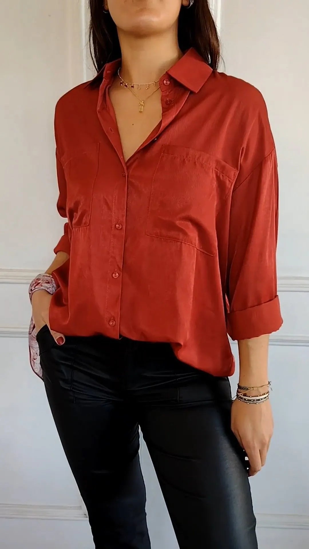 Women's Lapel Long Sleeve Casual Shirt