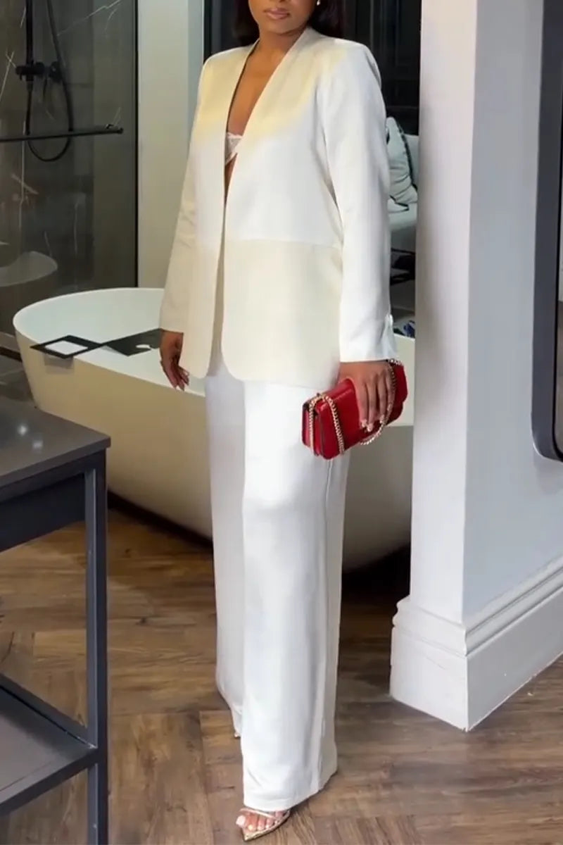 Women's Patchwork Jacket+ Pants Temperament Commuting Set