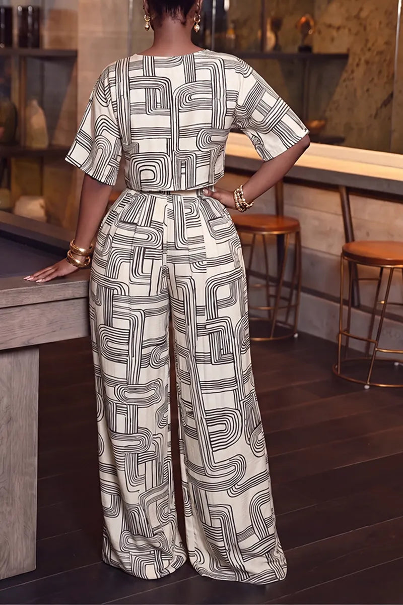 Women's Casual Designer Print Two-Piece Set