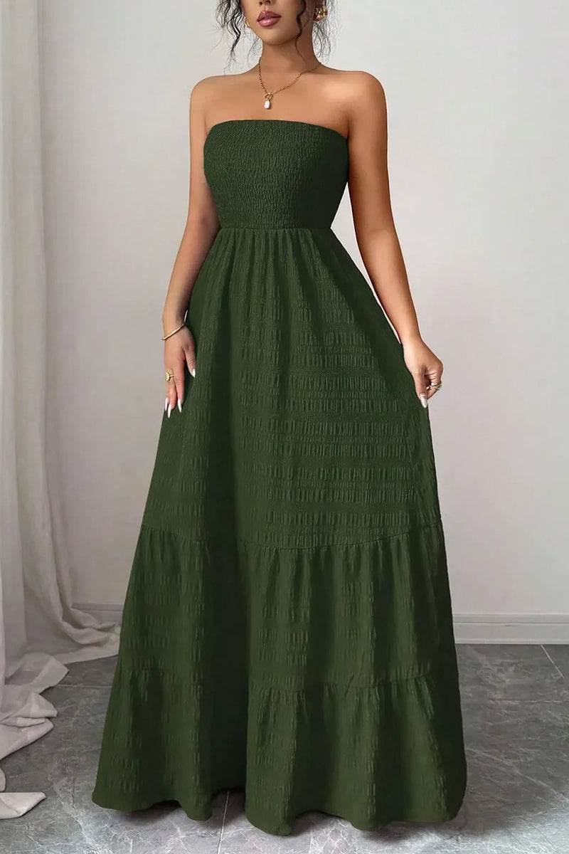 Women's Casual Vacation Stretch Strapless Dress