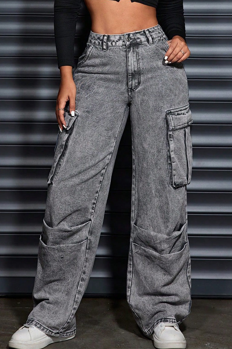 Women's Chic Street Pocket Denim Jeans