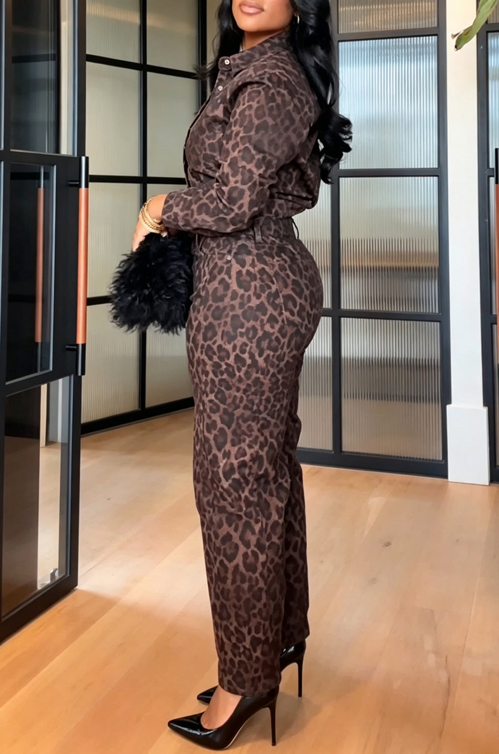 Women's Fashion Party Leopard Short Shirt or Pants